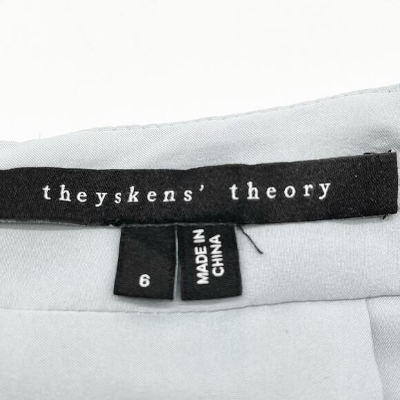 Thyskens Theory‎ Seedo Quilted Skirt A-line Ice Gray Blue Preppy Minimal Women 6 - Picture 5 of 13